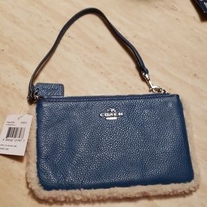 Coach Wristlet with Fur Trim